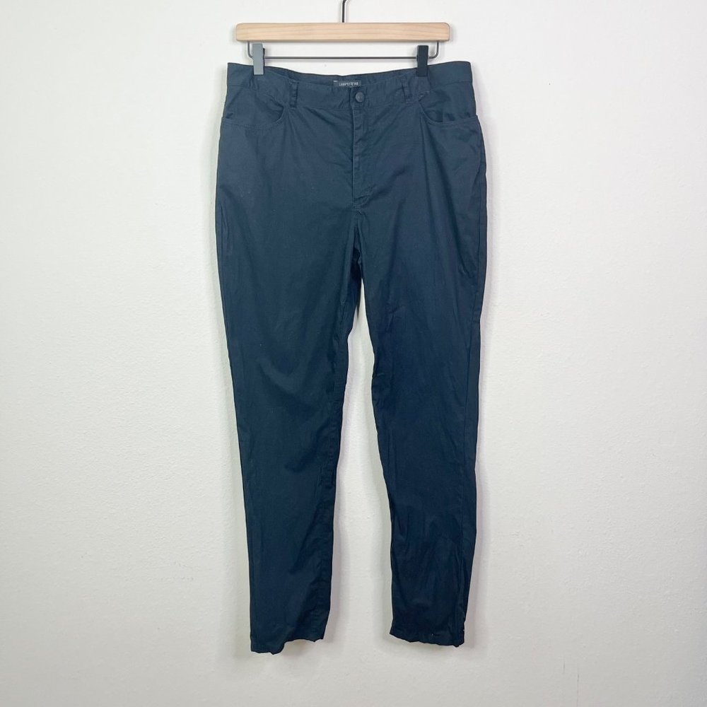 Lafayette 148 Women's Black Causal Skinny Pant Size 12 Belt Loop Mid Rise Cotton